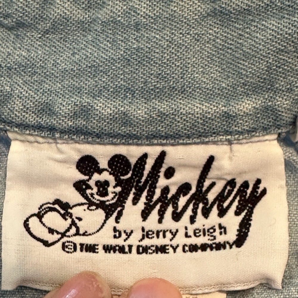 Vintage Jerry Leigh 90's Mickey Mouse Denim Button Blouse Sleeveless Top Medium - Picture 6 of 16